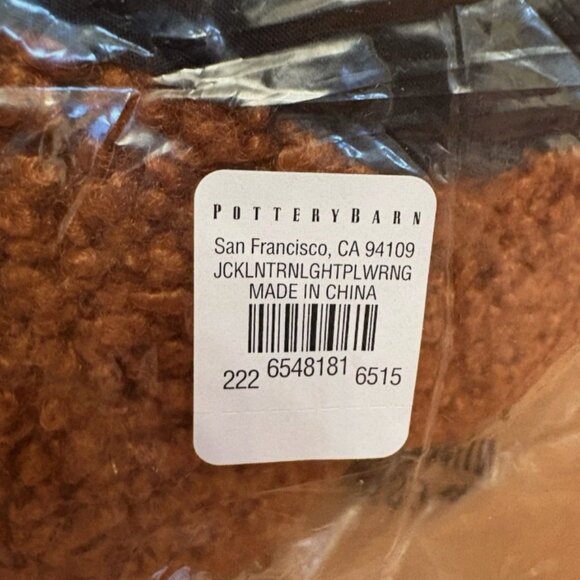 Pottery Barn Light Up Jack O Lantern Orange Pumpkin Pillow NWT - Picture 4 of 6